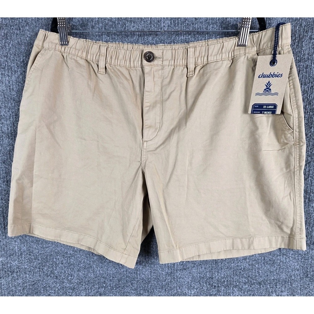 NEW Chubbies The Travertines Shorts Men's XXL Khaki‎ Stretch Twill Casual Tan